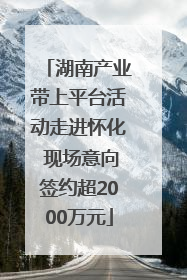 湖南产业带上平台活动走进怀化 现场意向签约超2000万元