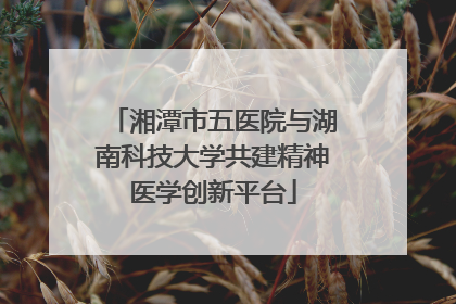 湘潭市五医院与湖南科技大学共建精神医学创新平台
