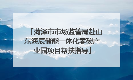 菏泽市市场监管局赴山东海辰储能一体化零碳产业园项目帮扶指导