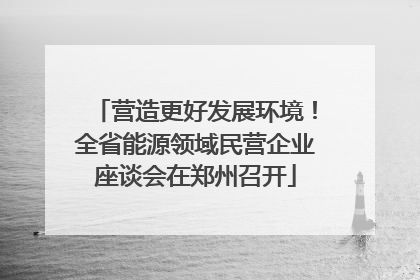 营造更好发展环境！全省能源领域民营企业座谈会在郑州召开