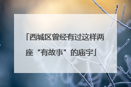 西城区曾经有过这样两座“有故事”的庙宇