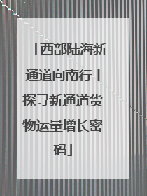 西部陆海新通道向南行丨探寻新通道货物运量增长密码