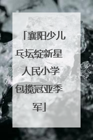 襄阳少儿乓坛绽新星 人民小学包揽冠亚季军