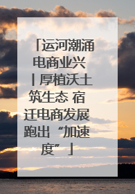运河潮涌 电商业兴丨厚植沃土筑生态 宿迁电商发展跑出“加速度”