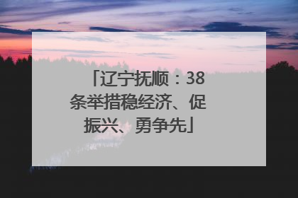 辽宁抚顺：38条举措稳经济、促振兴、勇争先