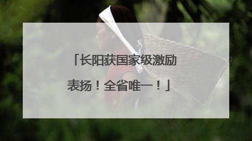 长阳获国家级激励表扬！全省唯一！