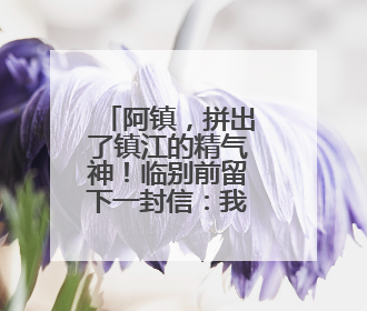 阿镇，拼出了镇江的精气神！临别前留下一封信：我在南徐州期待你们的到来