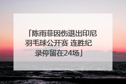 陈雨菲因伤退出印尼羽毛球公开赛 连胜纪录停留在24场
