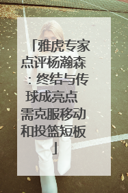 雅虎专家点评杨瀚森：终结与传球成亮点 需克服移动和投篮短板