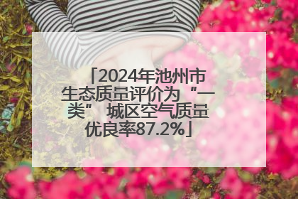 2024年池州市生态质量评价为“一类” 城区空气质量优良率87.2%