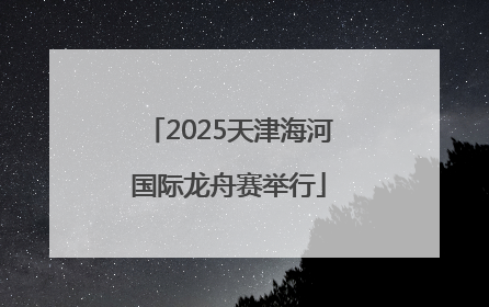 2025天津海河国际龙舟赛举行